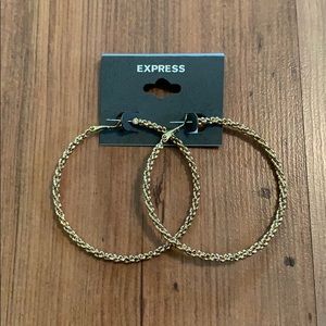 Express rope gold hoop earrings